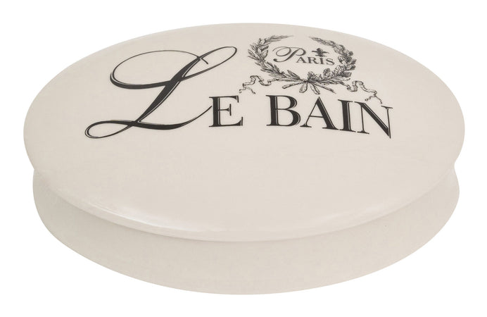 Biscottini Contenitore con coperchio in porcellana bianca decorata "Le Bain Paris" L20,5xPR15xH6 cm