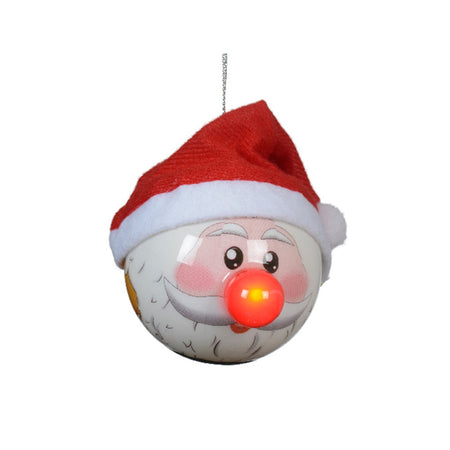 Pendaglio a forma di Babbo natale e pupazzo con Led per albero decorazione natalizia da 8.2 cm