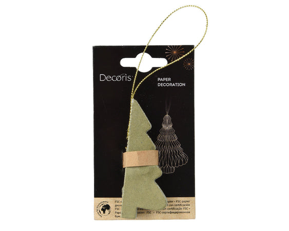 Alberello di Natale colore verde in carta , decorazione natalizia