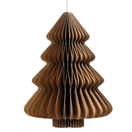 Alberello di Natale colore marrone in carta , decorazione natalizia