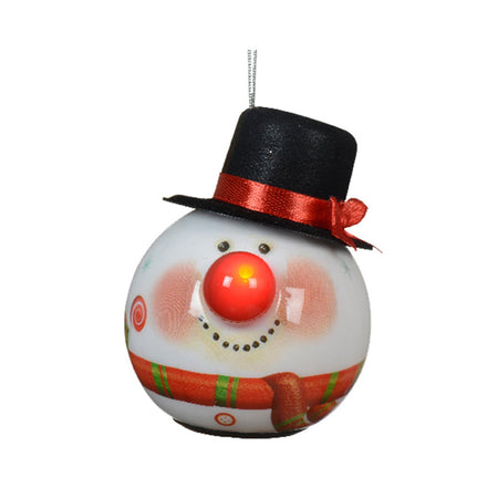 Pendaglio a forma di Babbo natale e pupazzo con Led per albero decorazione natalizia da 8.2 cm