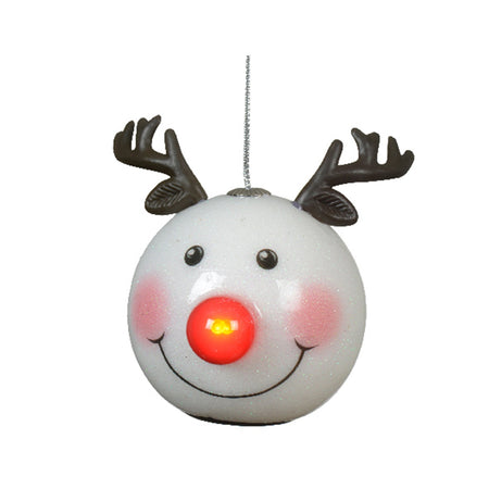 Pendaglio a forma di Babbo natale e pupazzo con Led per albero decorazione natalizia da 8.2 cm