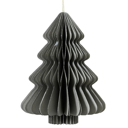 Alberello di Natale colore grigio in carta , decorazione natalizia