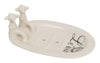 Biscottini Porta saponetta svuota tasche in porcellana bianca decorata Le Bain Paris L15xPR10xH6 cm