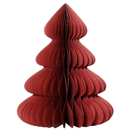 Alberello di Natale colore rosso in carta , decorazione natalizia