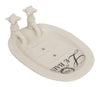 Biscottini Porta saponetta svuota tasche in porcellana bianca decorata Le Bain Paris L15xPR10xH6 cm