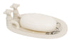 Biscottini Porta saponetta svuota tasche in porcellana bianca decorata Le Bain Paris L15xPR10xH6 cm