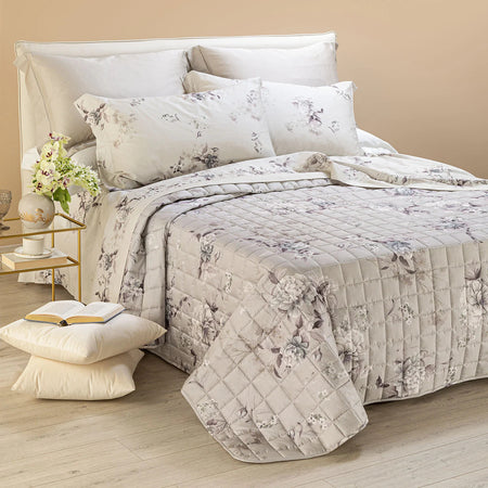 Copriletto Trapuntato Rosa Alba ! Caleffi in Raso di Cotone Matrimoniale  - Eleganza e Comfort