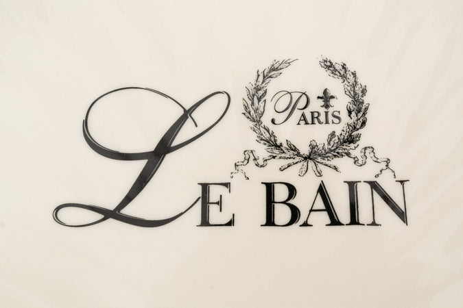 Biscottini Porta saponetta svuota tasche in porcellana bianca decorata "Le Bain Paris" L20xPR19xH3,8 cm