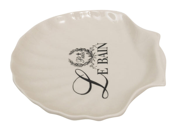 Biscottini Biscottini Porta Saponetta Svuotatasche Porcellana Bianca Decorata Le Bain