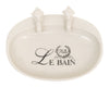 Biscottini Porta saponetta svuota tasche in porcellana bianca decorata Le Bain Paris L14xPR10xH5,5 cm