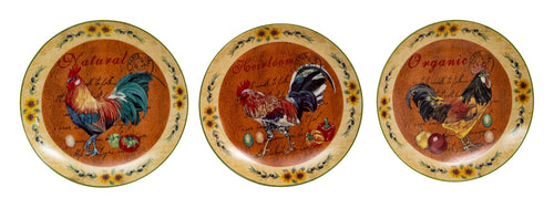 Biscottini Set tre piatti decorativi da parete in ceramica decorata L20XPR20XH2 cm