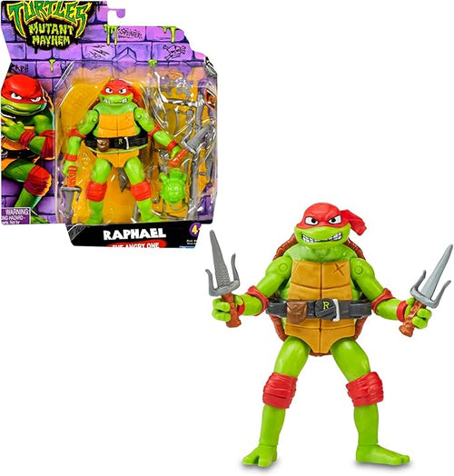 Raffaello Tartarughe Ninja Caos Mutante, Raffaello in versione Action Figure Base Articolata da 12 cm,