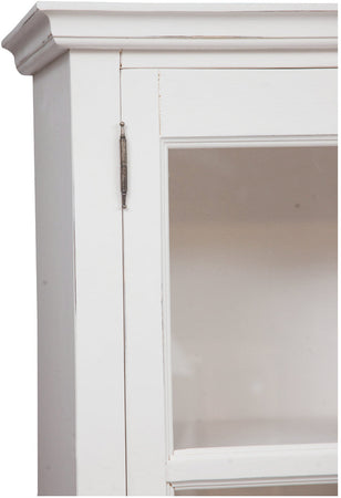 Biscottini Biscottini Vetrina Country in Tiglio Bianca Anticata 109x36x180 con Ripiani