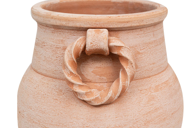 Biscottini PORTAOMBRELLI ANFORA/ORCIO CON ANELLI IN TERRACOTTA FATTO A MANO SUL TORNIO PER PIANTE E FIORI L32XPR32XH46 CM