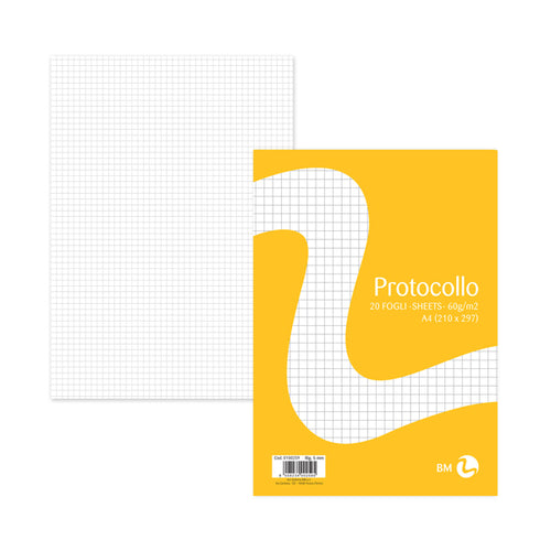 Fogli Protocollo A4 60Gr 20Fg 5Mm Bm