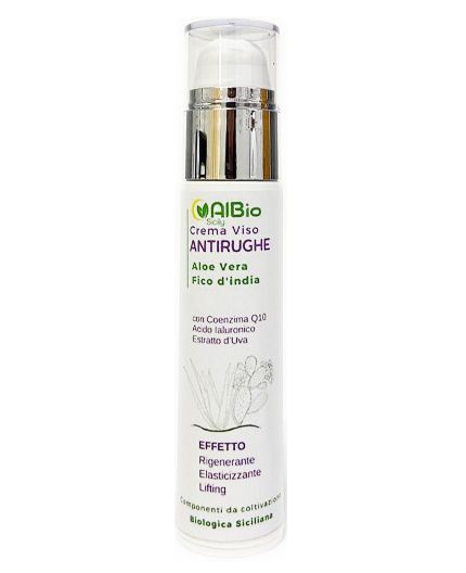 Crema Viso 50ml Antirughe Con Acido Ialuronico, Coenzima Q10, Aloe Vera, Uva 50ml Effetto Lifting