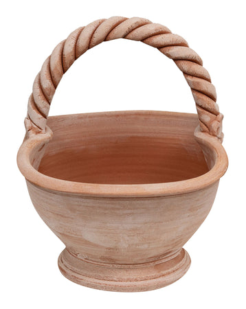 Biscottini Biscottini Vaso Paniere Cesto Terracotta 46x34x46 Made in Italy Lavorato a Mano