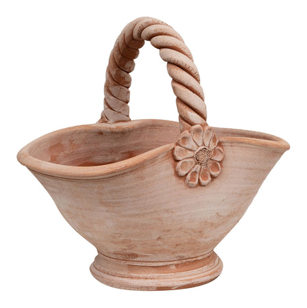 Biscottini Biscottini Vaso Paniere Cesto Terracotta 46x34x46 Made in Italy Lavorato a Mano