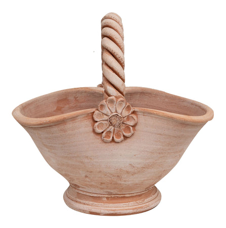 Biscottini Biscottini Vaso Paniere Cesto Terracotta 46x34x46 Made in Italy Lavorato a Mano