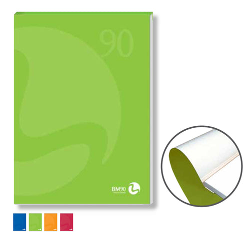 Blocco Notes Collato Lato Corto A4 90Gr 80Fg Bianco Copertina 250Gr Bm
