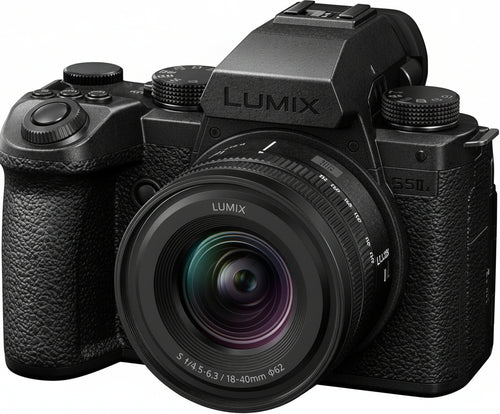 Panasonic DC-S5M2XNE LUMIX DC-S5M2X Full Frame Mirrorless Camera, 4K 60P & 6K 30P Unlimited Recording, Flip Screen, Wi-Fi, Phase Hybrid AF, Active is, Dual Native ISO & S-R1840E 18-40 mm S Lens, Black