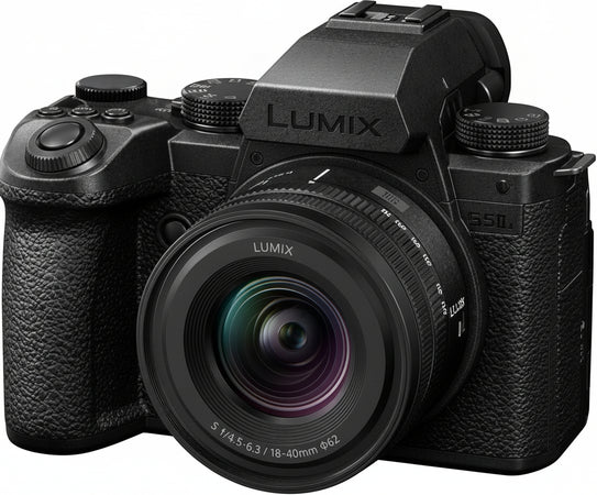 Panasonic DC-S5M2XNE LUMIX DC-S5M2X Full Frame Mirrorless Camera, 4K 60P & 6K 30P Unlimited Recording, Flip Screen, Wi-Fi, Phase Hybrid AF, Active is, Dual Native ISO & S-R1840E 18-40 mm S Lens, Black