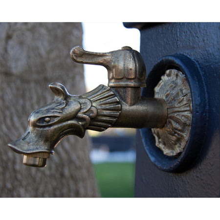 RUBINETTO X FONTANA "DRAGONE C/LEVA" OTTONE 1/2 PAPILLON