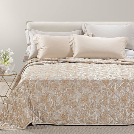 Copriletto Trapuntato Fioralba ! Caleffi In Raso Jacquard Matrimoniale Dreaming - Eleganza e Comfort