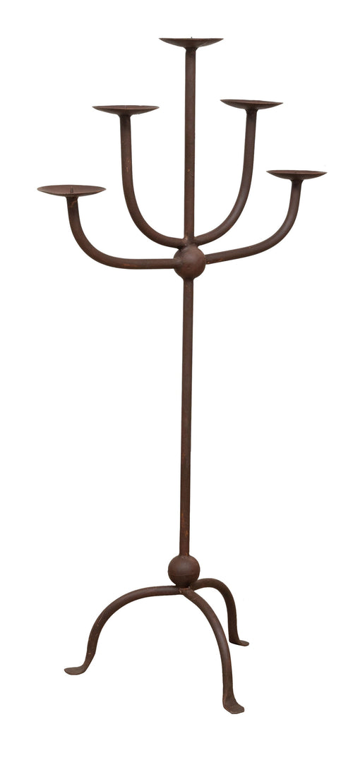 Biscottini Candeliere a Piantana Biscottini in Ferro Battuto Artigianale Ruggine Anticata