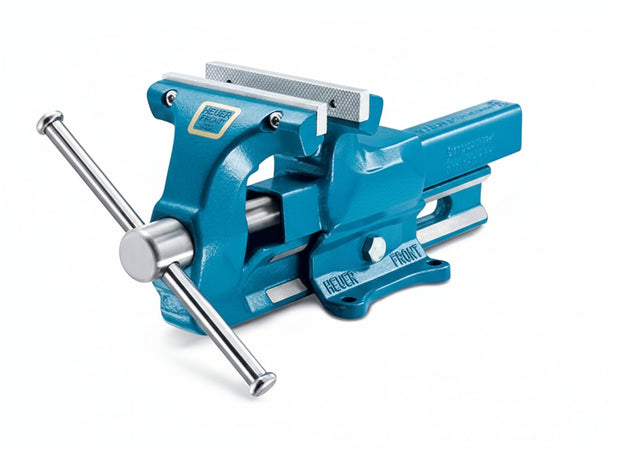 Heuer, morsa da banco con ganasce reversibili e intercambiabili, scanalata e liscia, 4661837