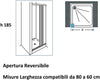 Box doccia per nicchia Flex con fascia larga apertura laterale a soffietto riducibile Made in Italy