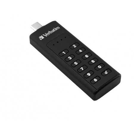 Verbatim Keypad Secure - Memoria USB 3.0 con tastierino d'accesso e crittografia dei dati - 128 GB - Nero (Verbatim Keypad Secure USB 128GB - USB A)
