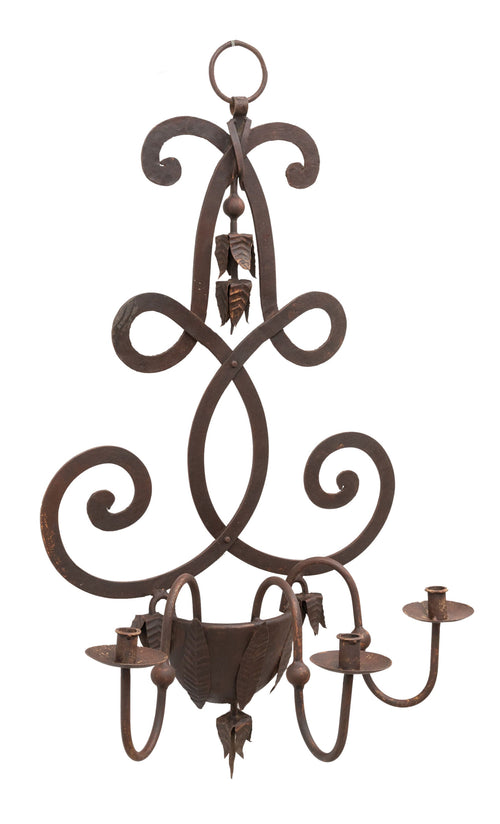 Biscottini Biscottini Candeliere Piantana Ferro Battuto Lavorazione Artigianale 55x36x108