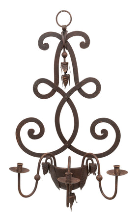 Biscottini CANDELIERE A PIANTANA IN FERRO BATTUTO LAVORATO A MANO dimensioni lunghezza