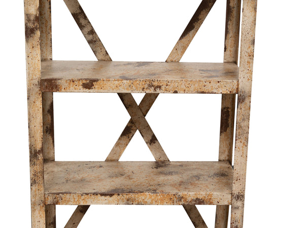 Biscottini Etagere Scaffale Biscottini Shabby Ferro Anticato 3 Ripiani 40x18x78 Decorativo