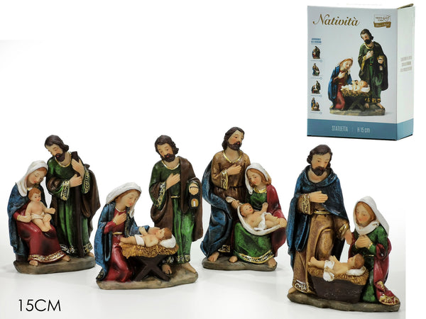 Set Natività su Base H15cm 4 Assortimenti
