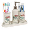 Biscottini Set bagno Savons Superfines 4 pezzi in porcellana bianca decorata L25xPR10xH21 cm