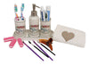 Biscottini Set bagno Savons Superfines 4 pezzi in porcellana bianca decorata L25xPR10xH21 cm