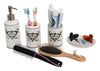 Biscottini Set bagno Powder Soap 4 pezzi in porcellana bianca decorata fine composto