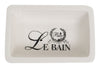 Biscottini Porta saponetta svuota tasche in porcellana bianca decorata Le Bain Paris L14xPR9,8xH4 cm