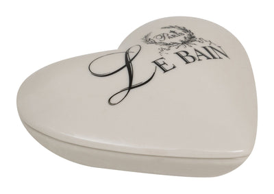 Biscottini Contenitore con coperchio in porcellana bianca decorata Le Bain Paris L10,4xPR8,7xH4 cm