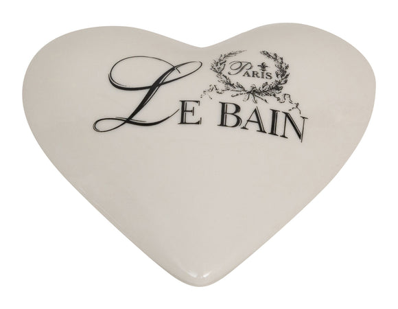 Biscottini Contenitore con coperchio in porcellana bianca decorata "Le Bain Paris" L10,4xPR8,7xH4 cm