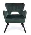 Poltrona Adila in velluto Verde anticato h 88 cm arredamento per salotto moderno