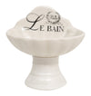 Biscottini Porta saponetta svuota tasche in porcellana bianca decorata Le Bain Paris L11,2xPR9,5xH10,8 cm