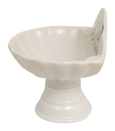 Biscottini Porta saponetta svuota tasche in porcellana bianca decorata "Le Bain Paris" L11,2xPR9,5xH10,8 cm