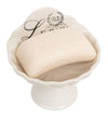 Biscottini Porta saponetta svuota tasche in porcellana bianca decorata Le Bain Paris L11,2xPR9,5xH10,8 cm