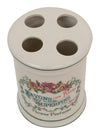 Biscottini Porta spazzolini in porcellana bianca decorata Savons Superfines L8,5xPR8,5xH11,5 cm