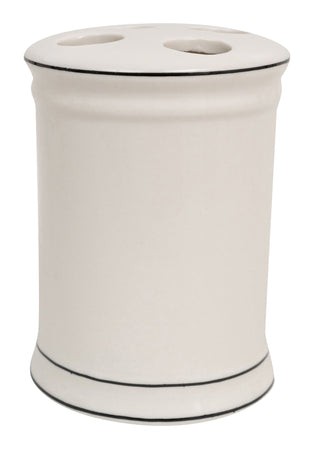 Biscottini Porta spazzolini in porcellana bianca decorata "Powder Soap" L8,5xPR8,5xH11,5 cm