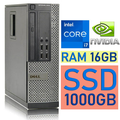 PC CORE I7 RIGENERATO DELL 7010 RAM 16GB SSD 1TB GT710 WI-FI WINDOWS 10 PRO + OFFICE 2021